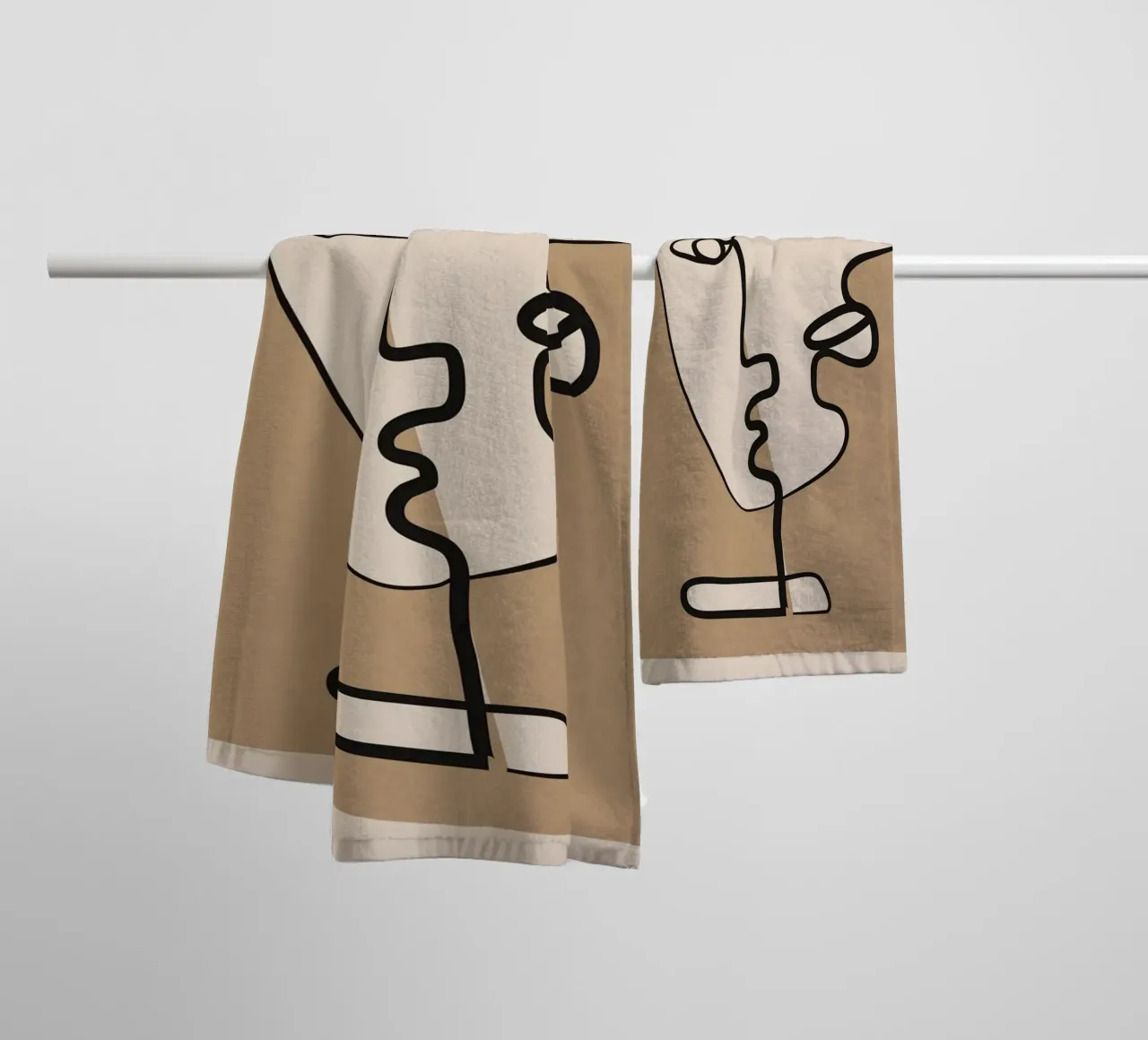 Interwoven Faces 2 towel by Nadjaa