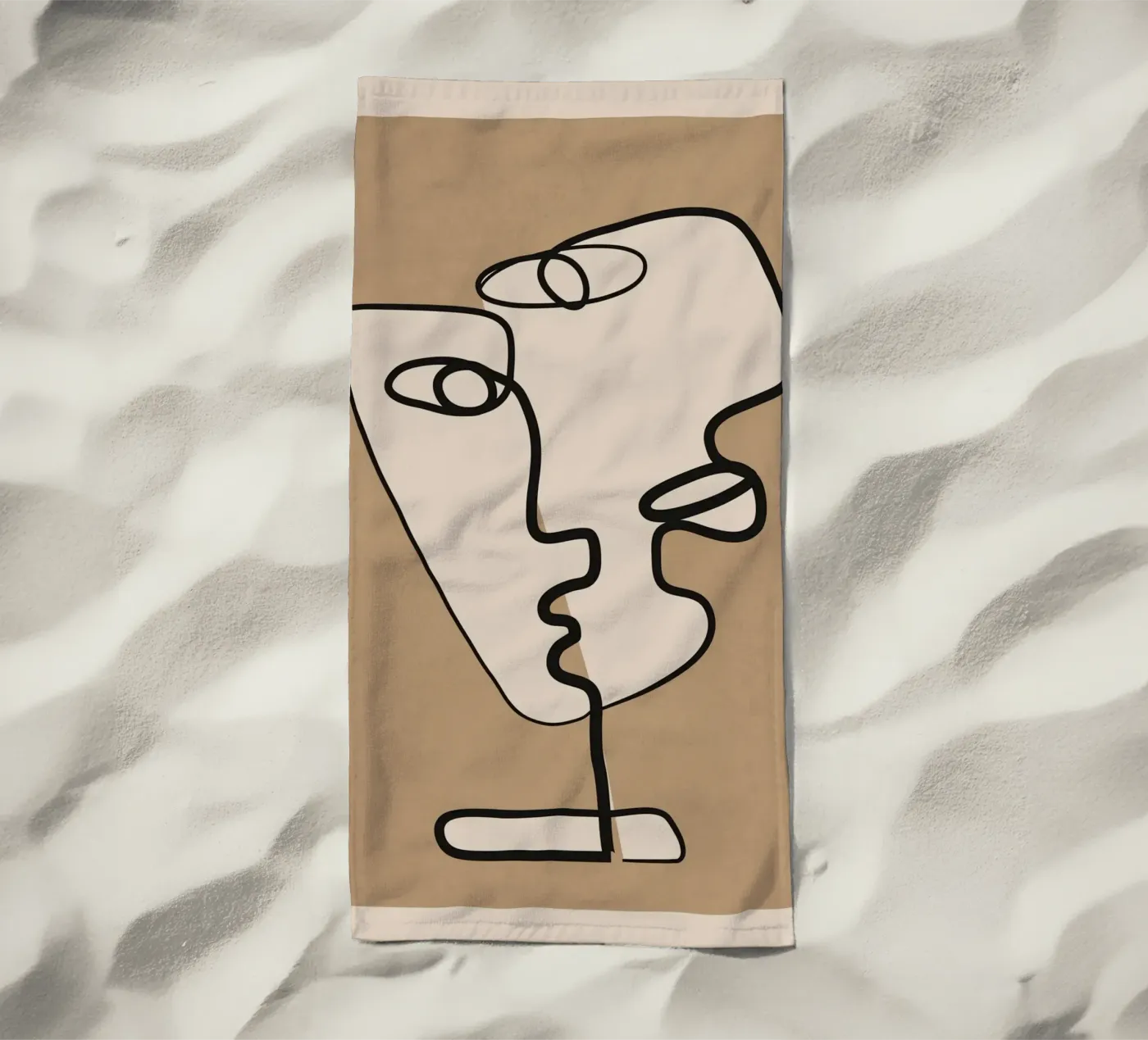 Interwoven Faces 2 Strandtuch von Nadjaa