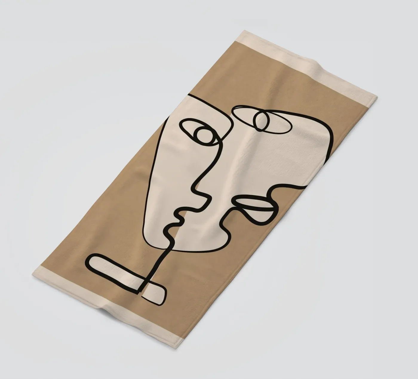 Interwoven Faces 2 Strandtuch von Nadjaa