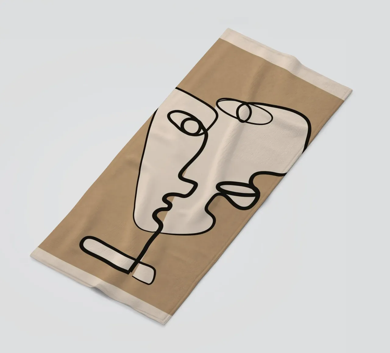 Interwoven Faces 2 beach towel by Nadjaa