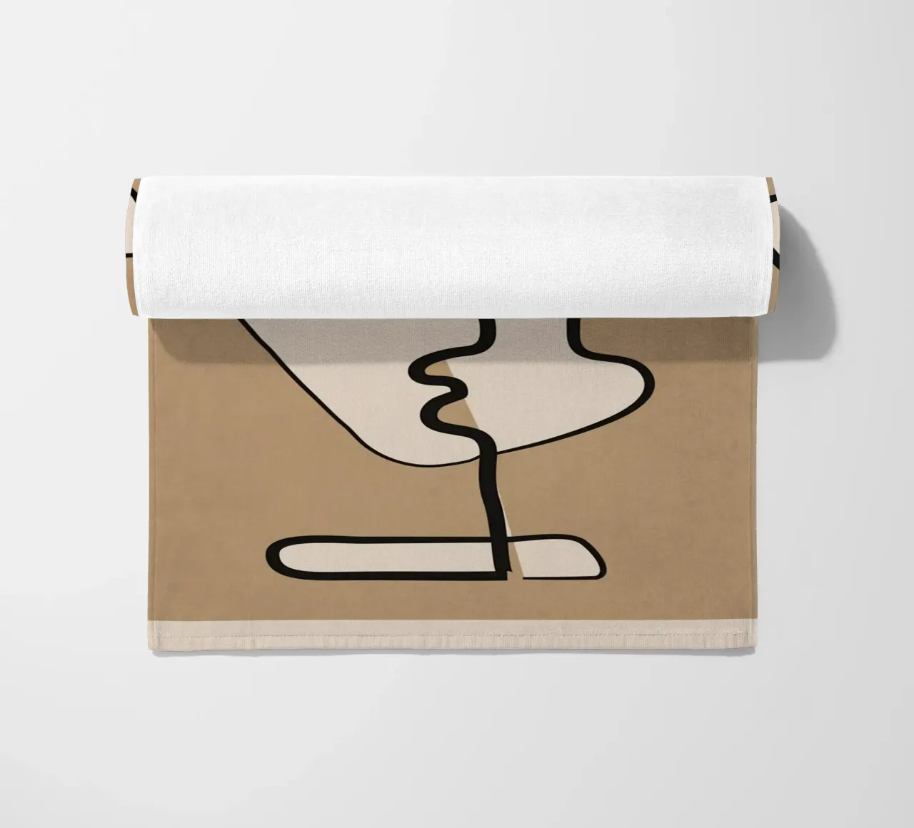 Interwoven Faces 2 beach towel by Nadjaa