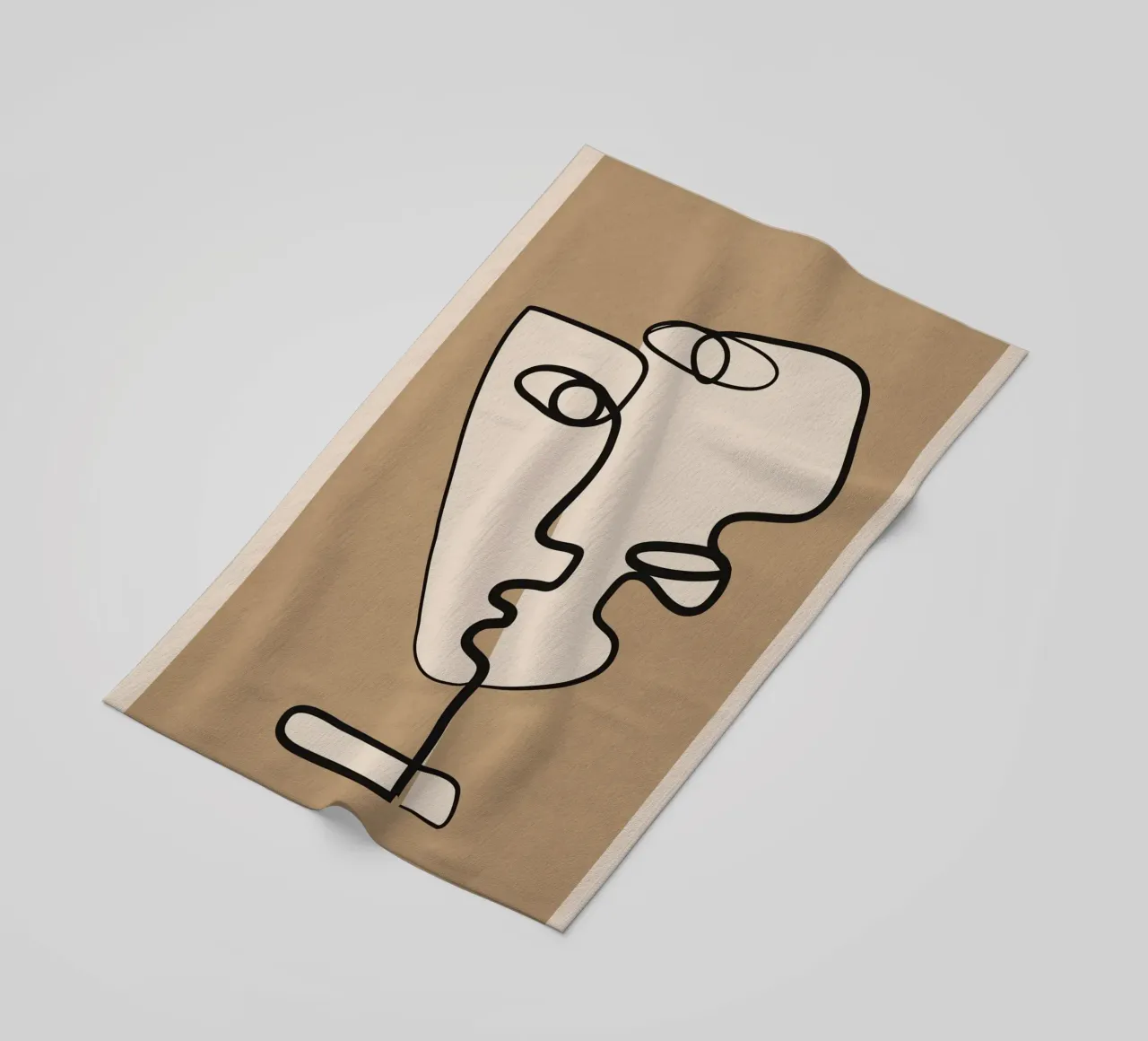 Interwoven Faces 2 beach towel by Nadjaa