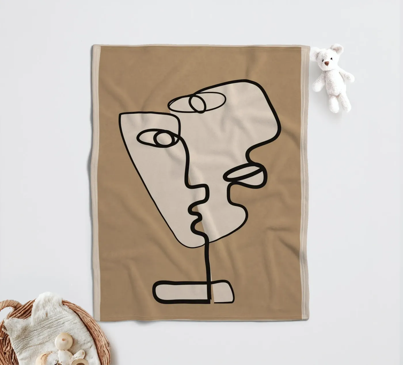 Interwoven Faces 2 plaid polaire de Nadjaa