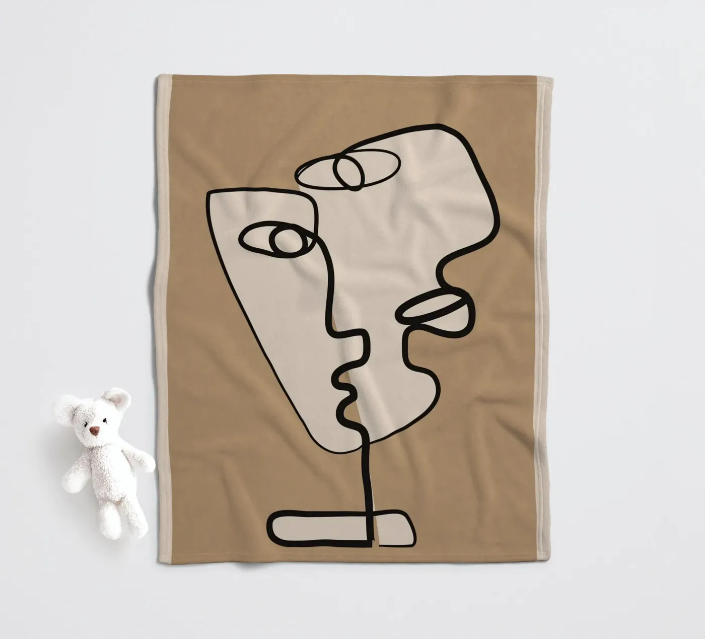 Interwoven Faces 2 plaid polaire de Nadjaa