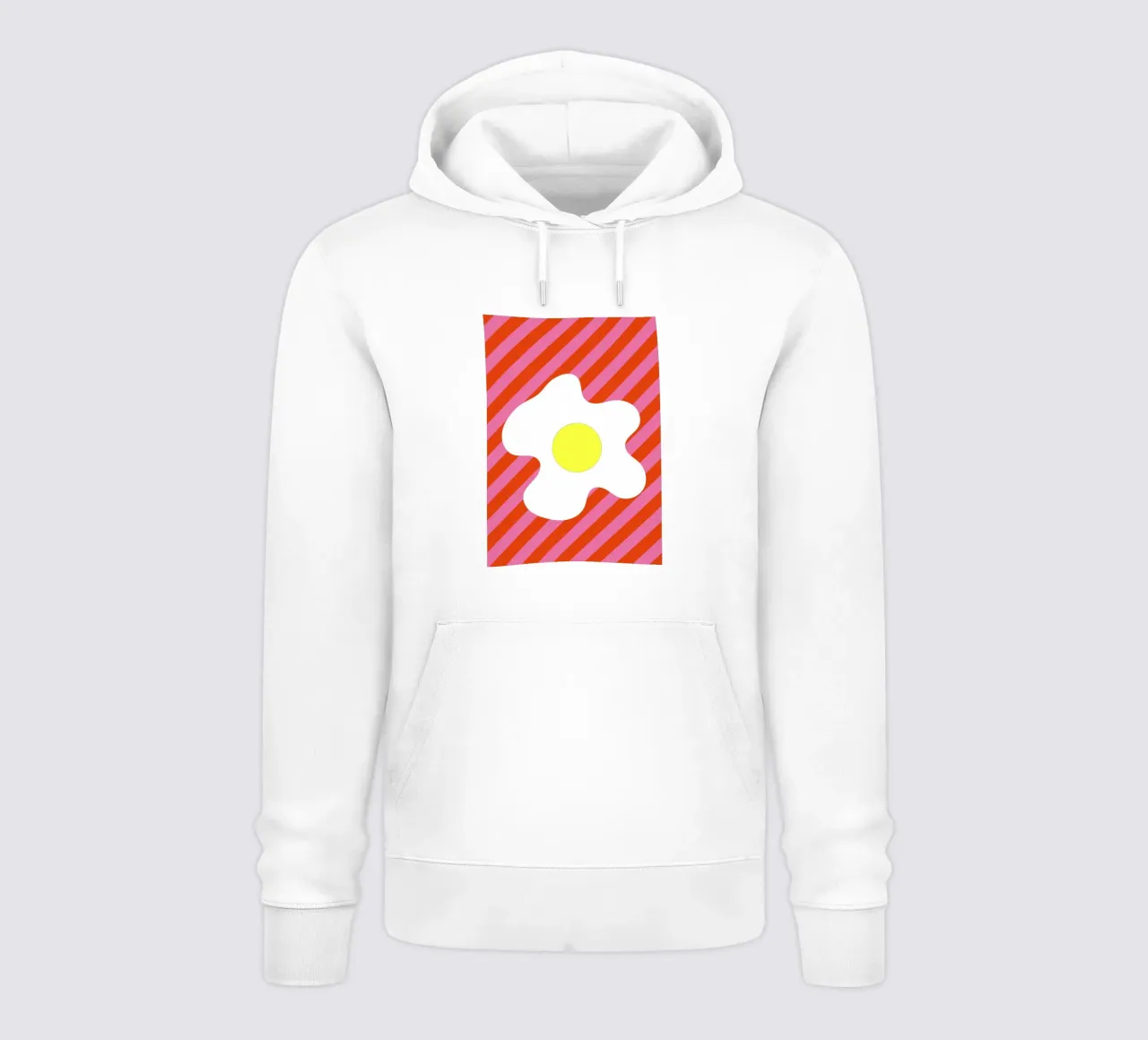 Egg Retro Line Strip felpa con cappuccio da galihstudio