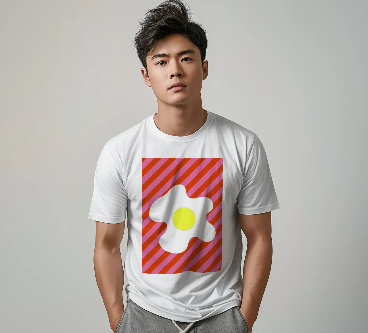Egg Retro Line Strip t-shirt da galihstudio