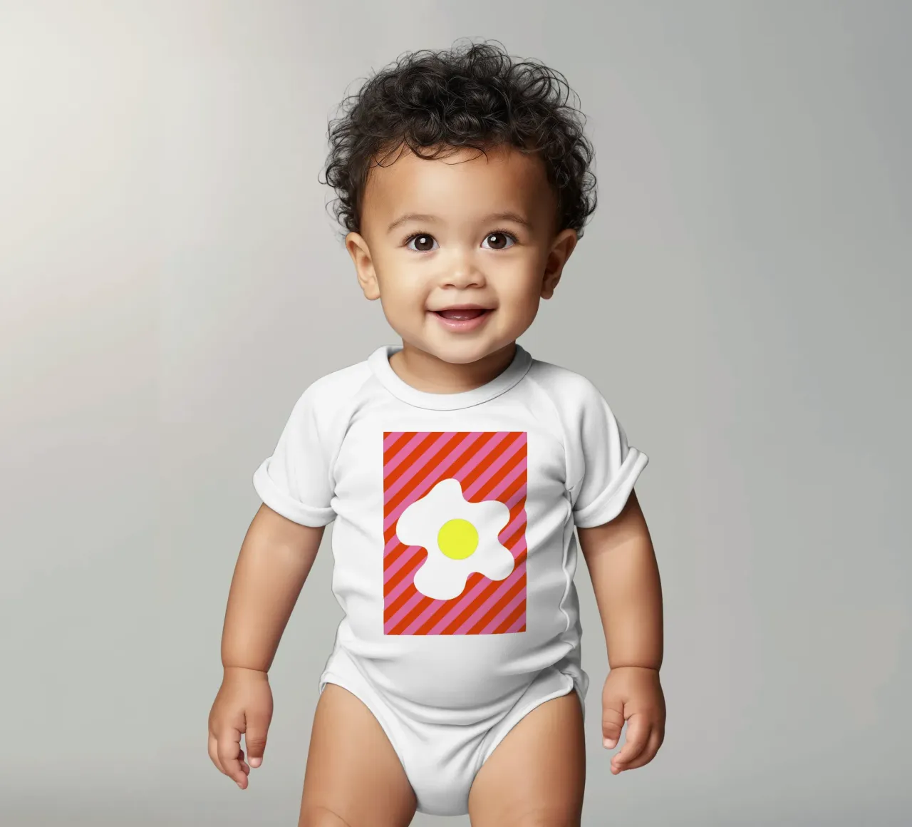 Egg Retro Line Strip body neonato maniche corte da galihstudio