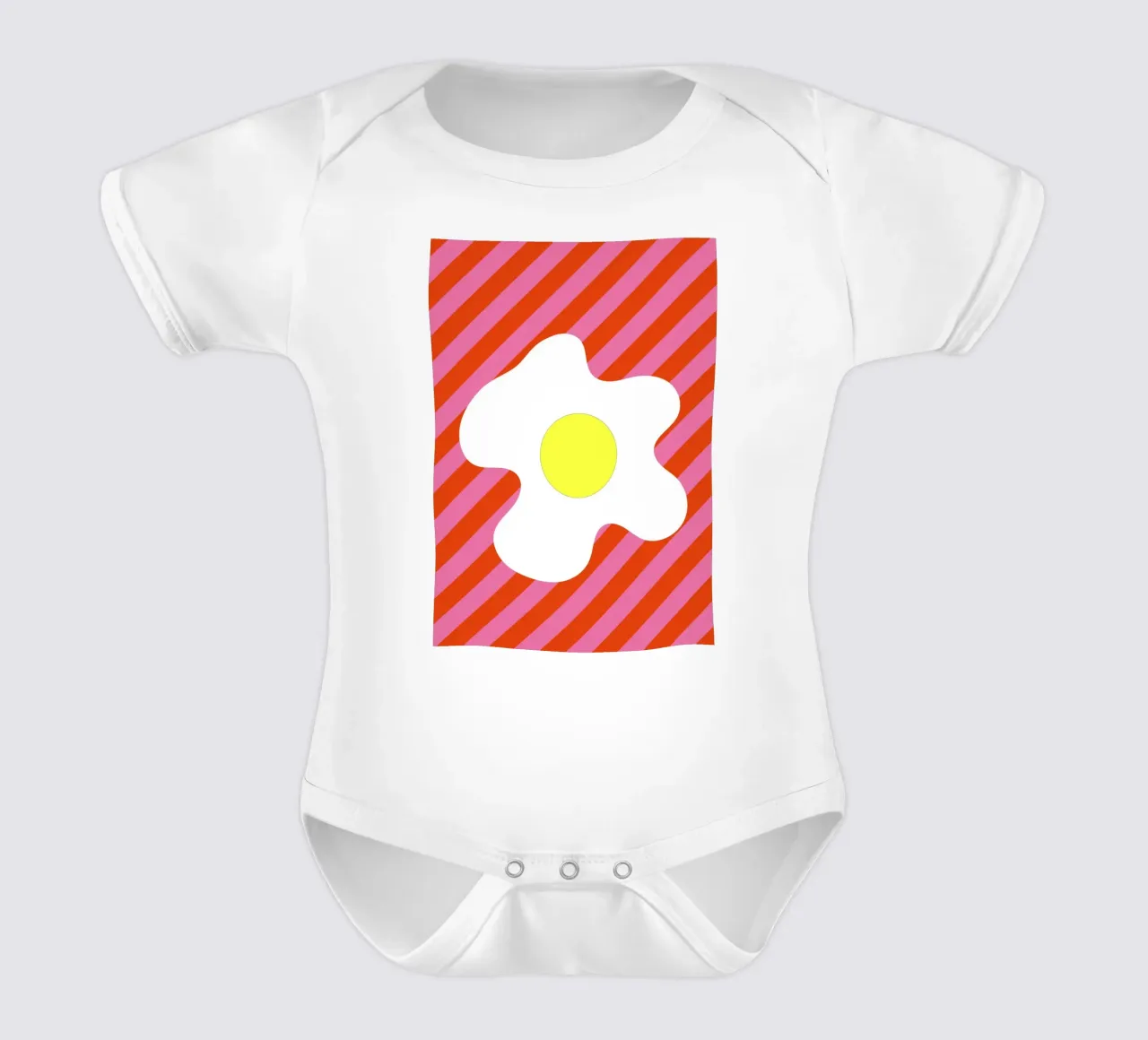 Egg Retro Line Strip body neonato maniche corte da galihstudio