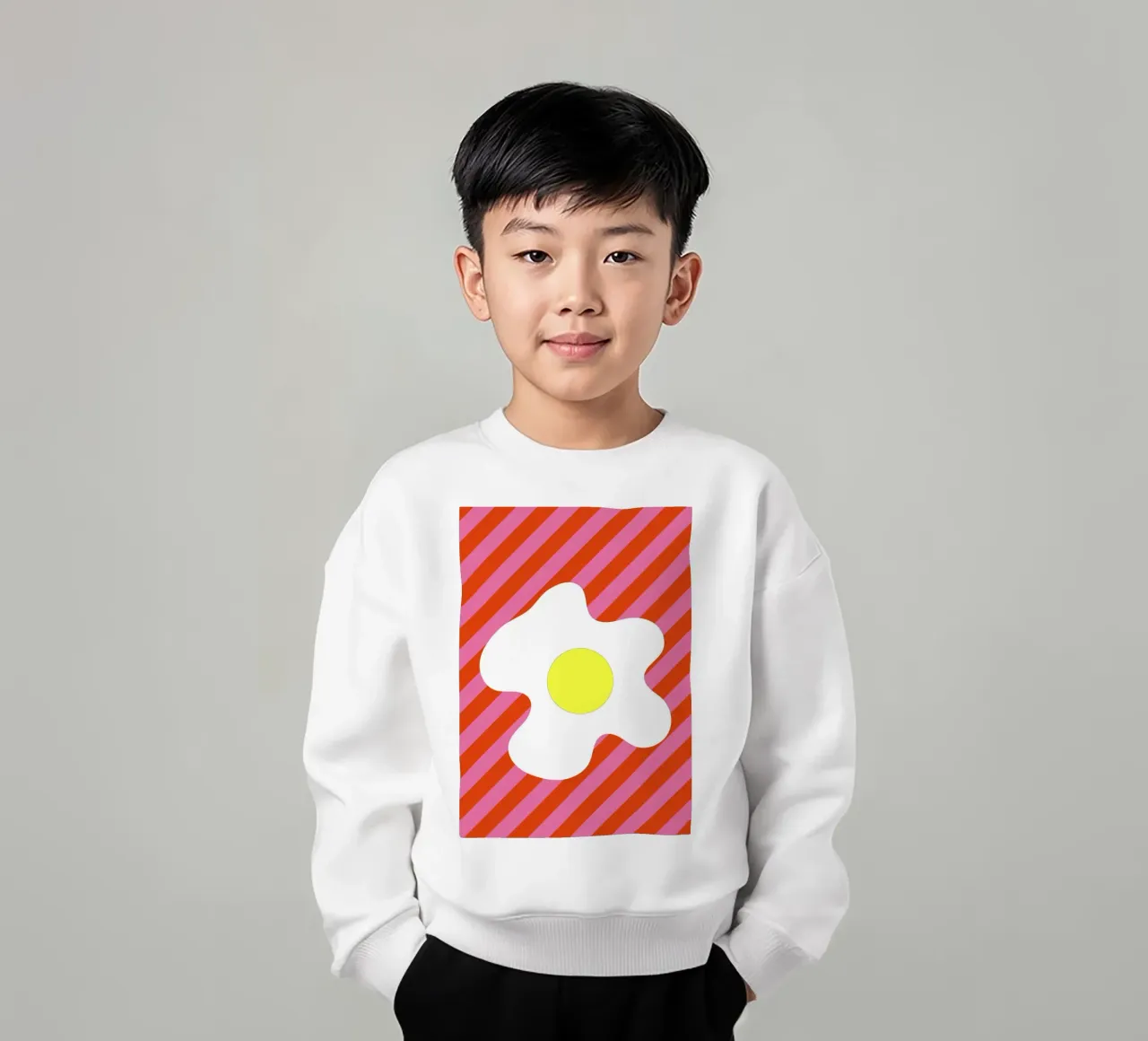 Egg Retro Line Strip felpa bambino da galihstudio