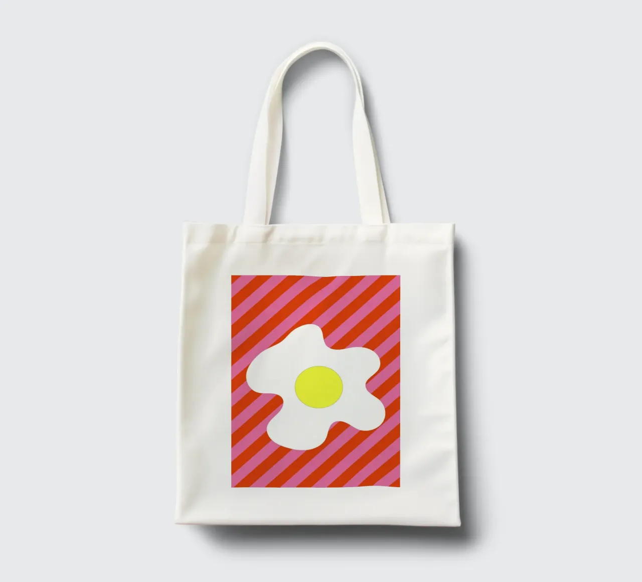 Egg Retro Line Strip borsa in juta da galihstudio