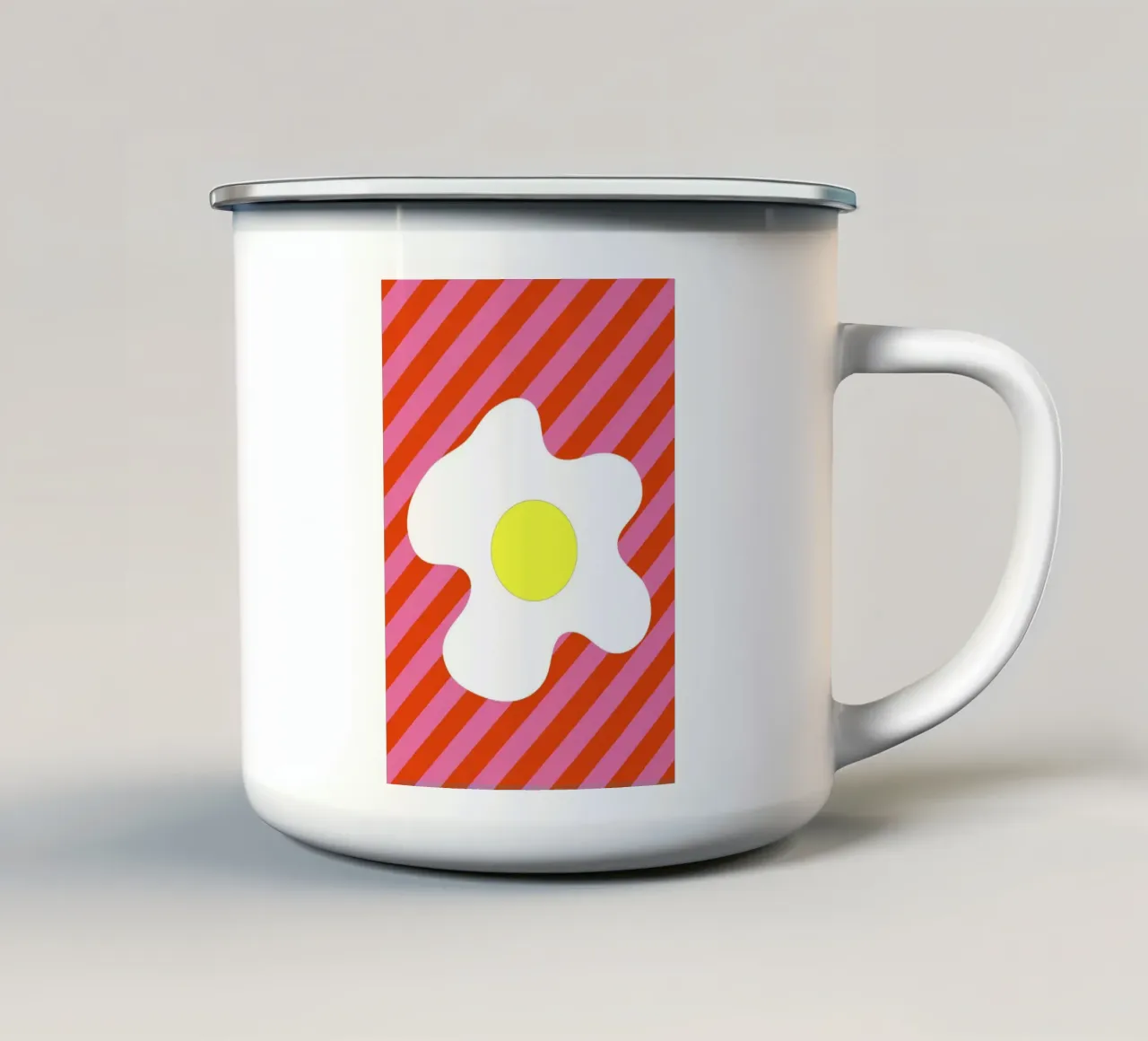 Egg Retro Line Strip tazza in smalto da galihstudio