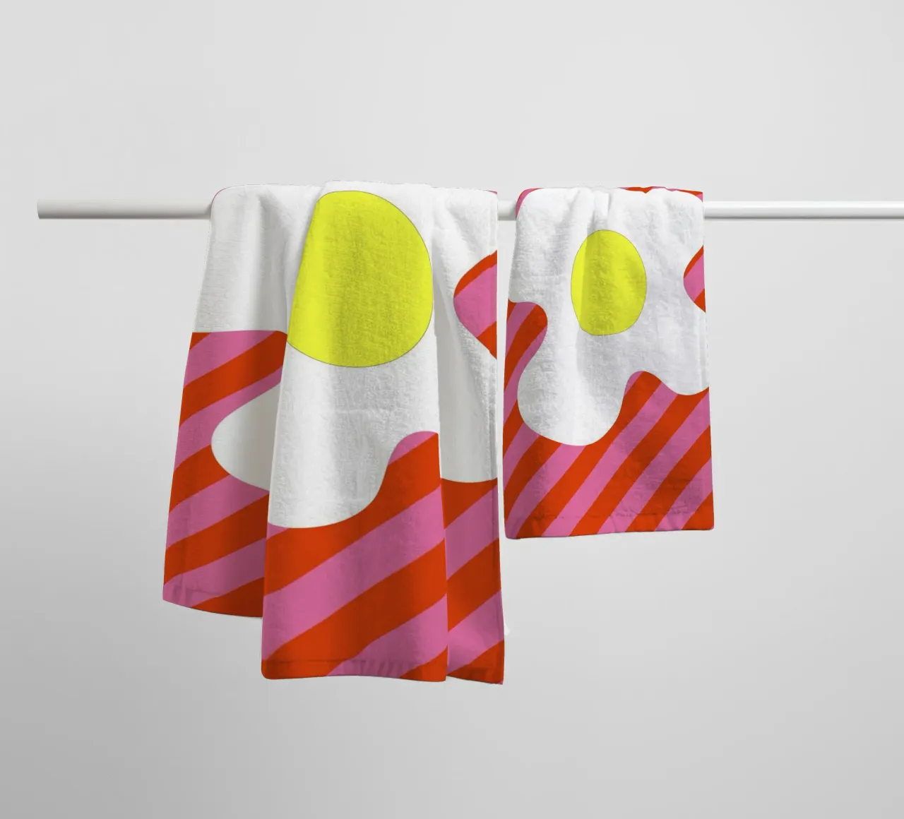 Egg Retro Line Strip asciugamano da bagno da galihstudio