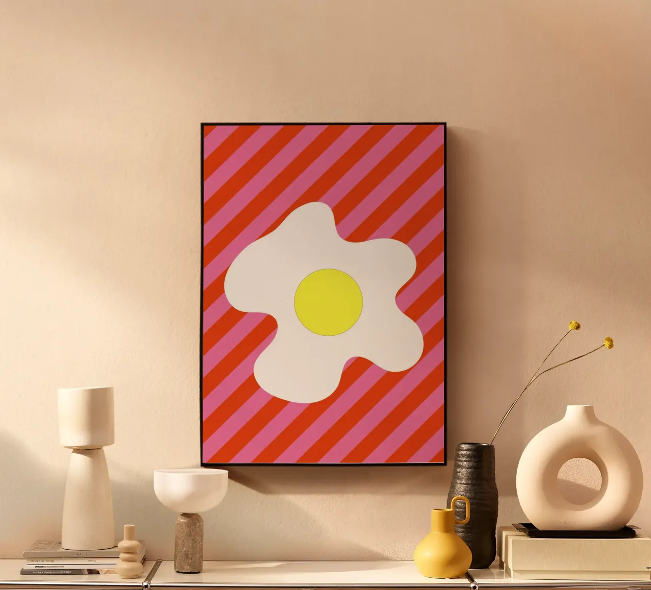 Egg Retro Line Strip alluminio dibond da galihstudio