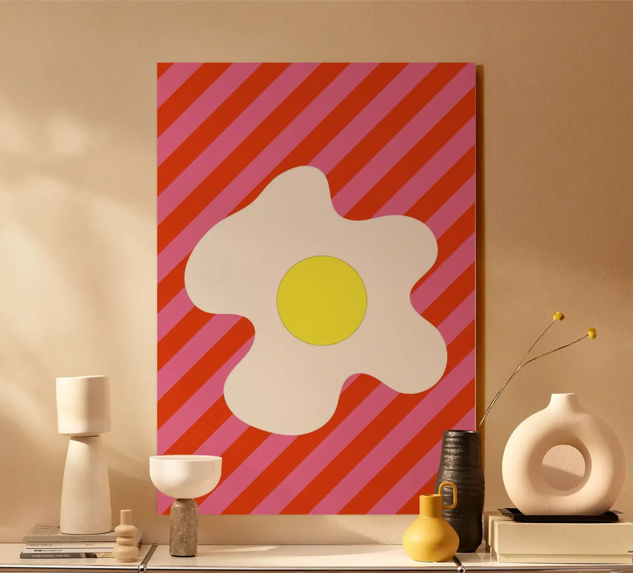 Egg Retro Line Strip alluminio dibond da galihstudio
