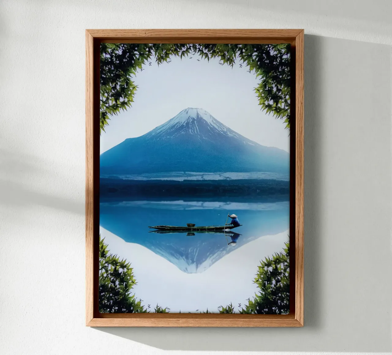 Mount Fuji Japan canvas with Floater frame by arizrab