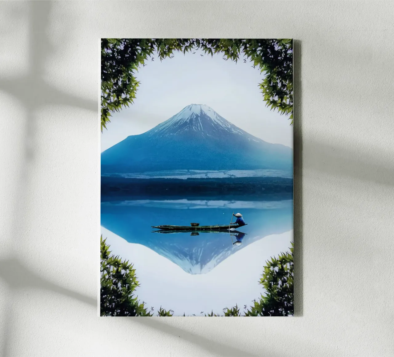 Mount Fuji Japan canvas with Floater frame by arizrab