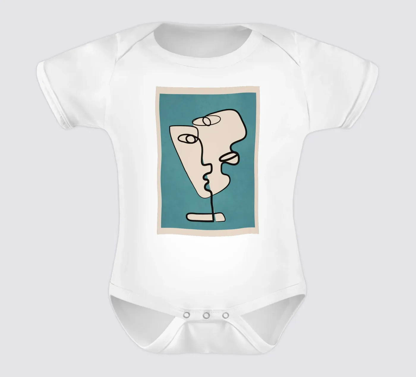 Interwoven Faces 4 body neonato maniche corte da Nadjaa