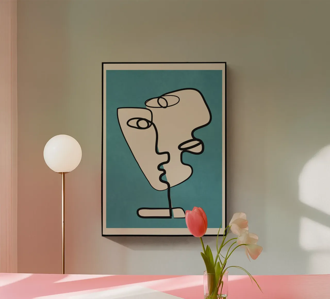 Interwoven Faces 4 Acryl-Glas von Nadjaa