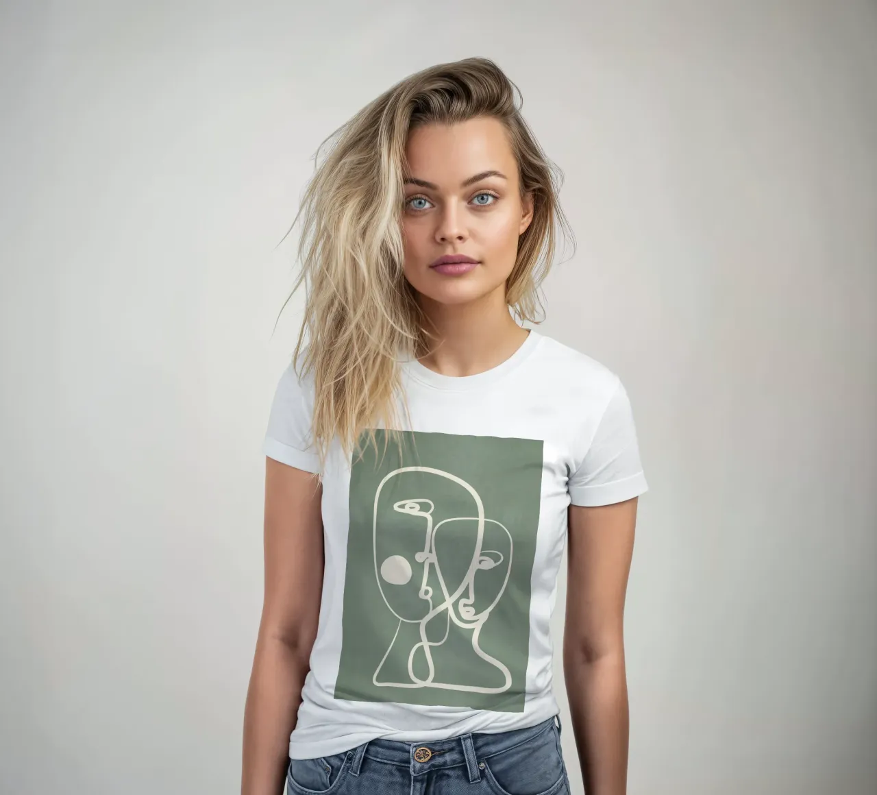 Abstract Pair Portrait 1 t-shirt da donna da Nadjaa
