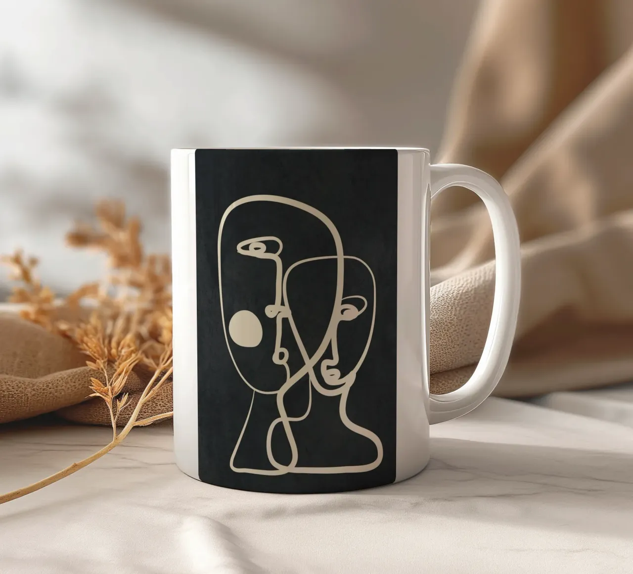 Abstract Pair Portrait 2 tazza in ceramica da Nadjaa