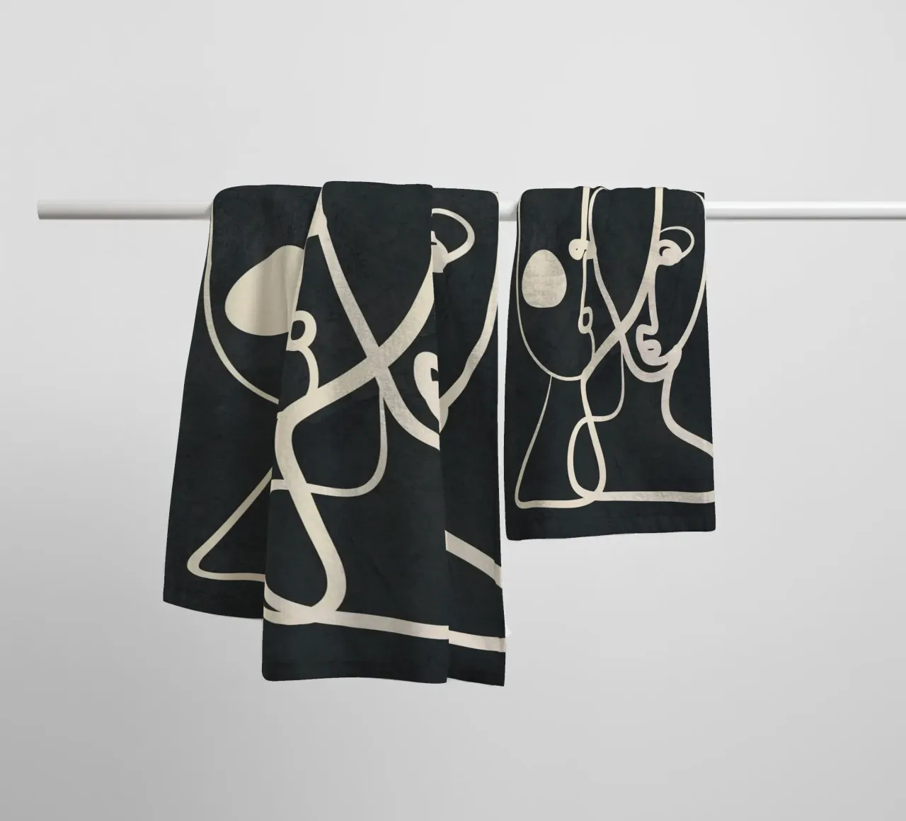 Abstract Pair Portrait 2 asciugamano da bagno da Nadjaa