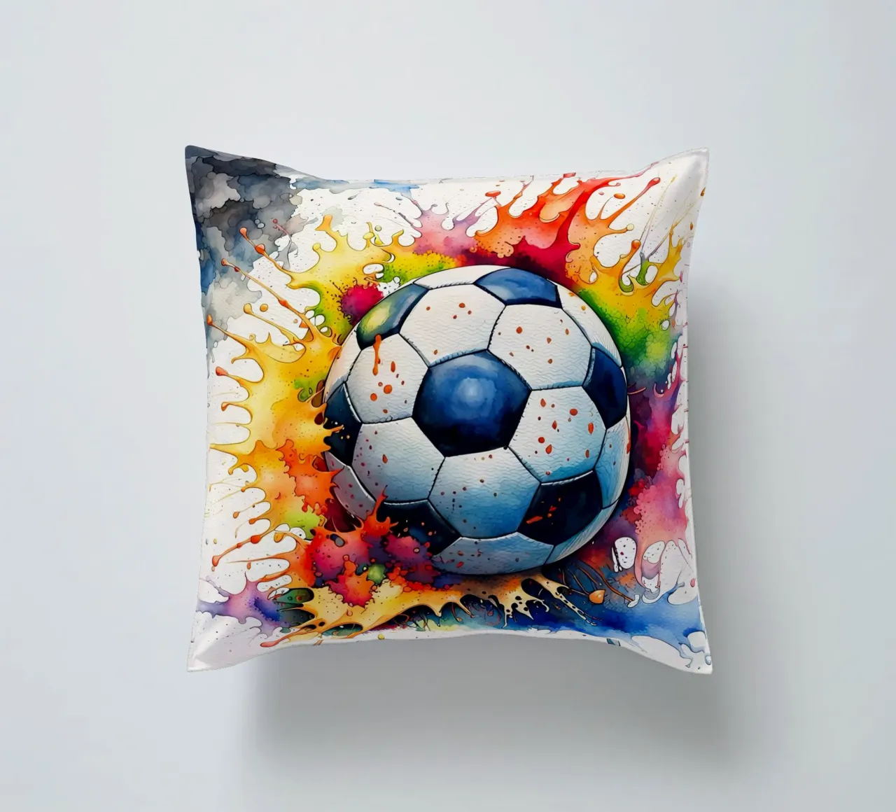 Pallone da calcio in acquerello cuscino da 🎁 ARTVI-SHOP