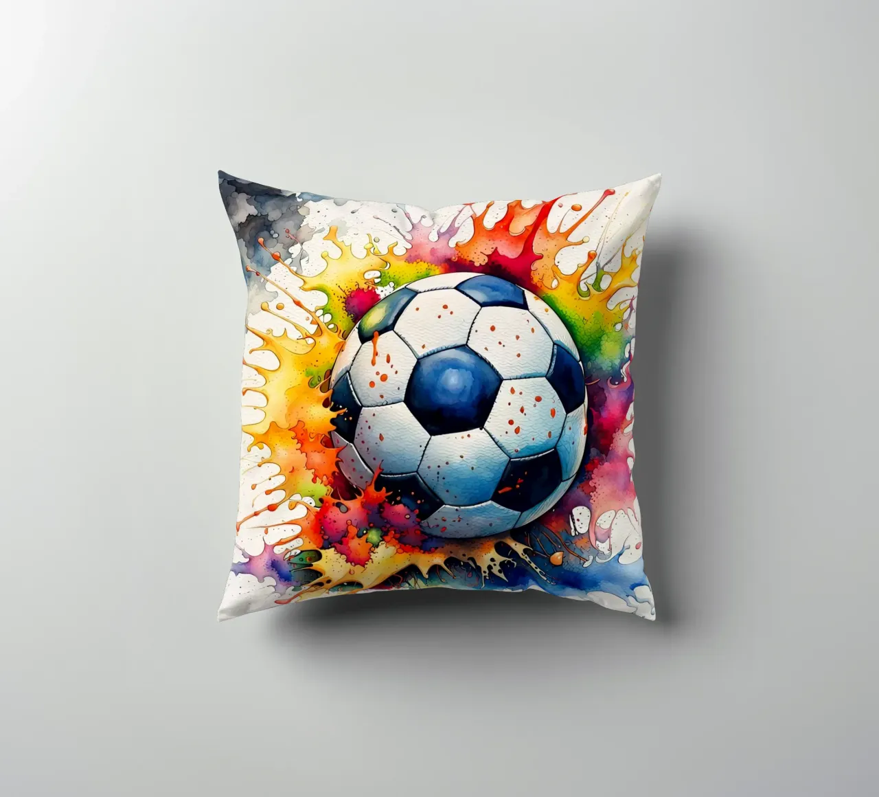 Pallone da calcio in acquerello cuscino da 🎁 ARTVI-SHOP