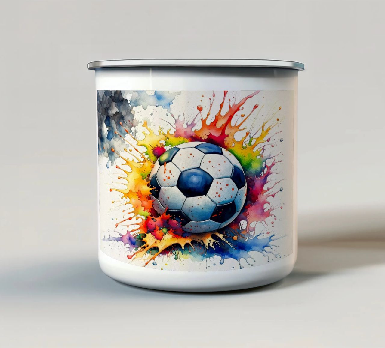 Pallone da calcio in acquerello tazza in smalto da ARTVI-SHOP