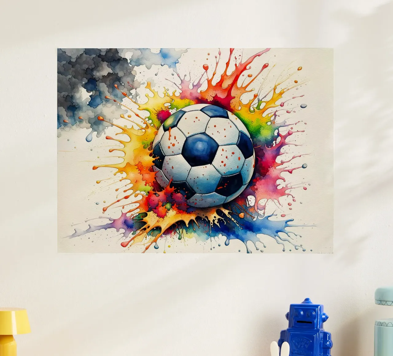 Pallone da calcio in acquerello poster da 🎁 ARTVI-SHOP