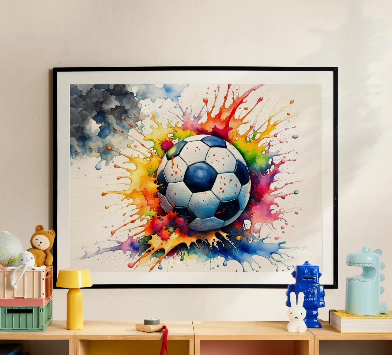 Pallone da calcio in acquerello poster da 🎁 ARTVI-SHOP