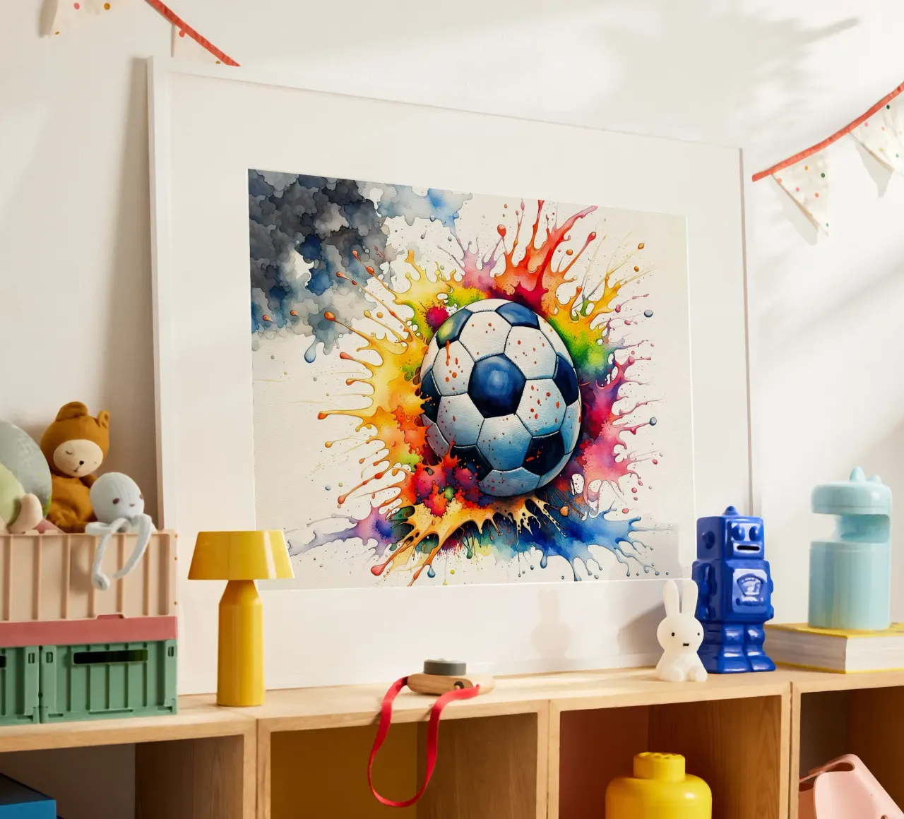 Pallone da calcio in acquerello poster da 🎁 ARTVI-SHOP