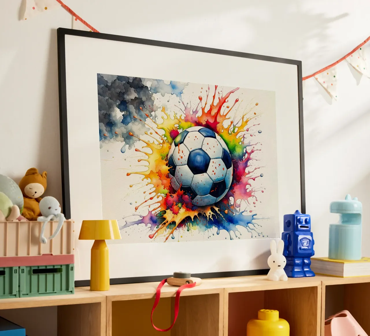 Pallone da calcio in acquerello poster da 🎁 ARTVI-SHOP