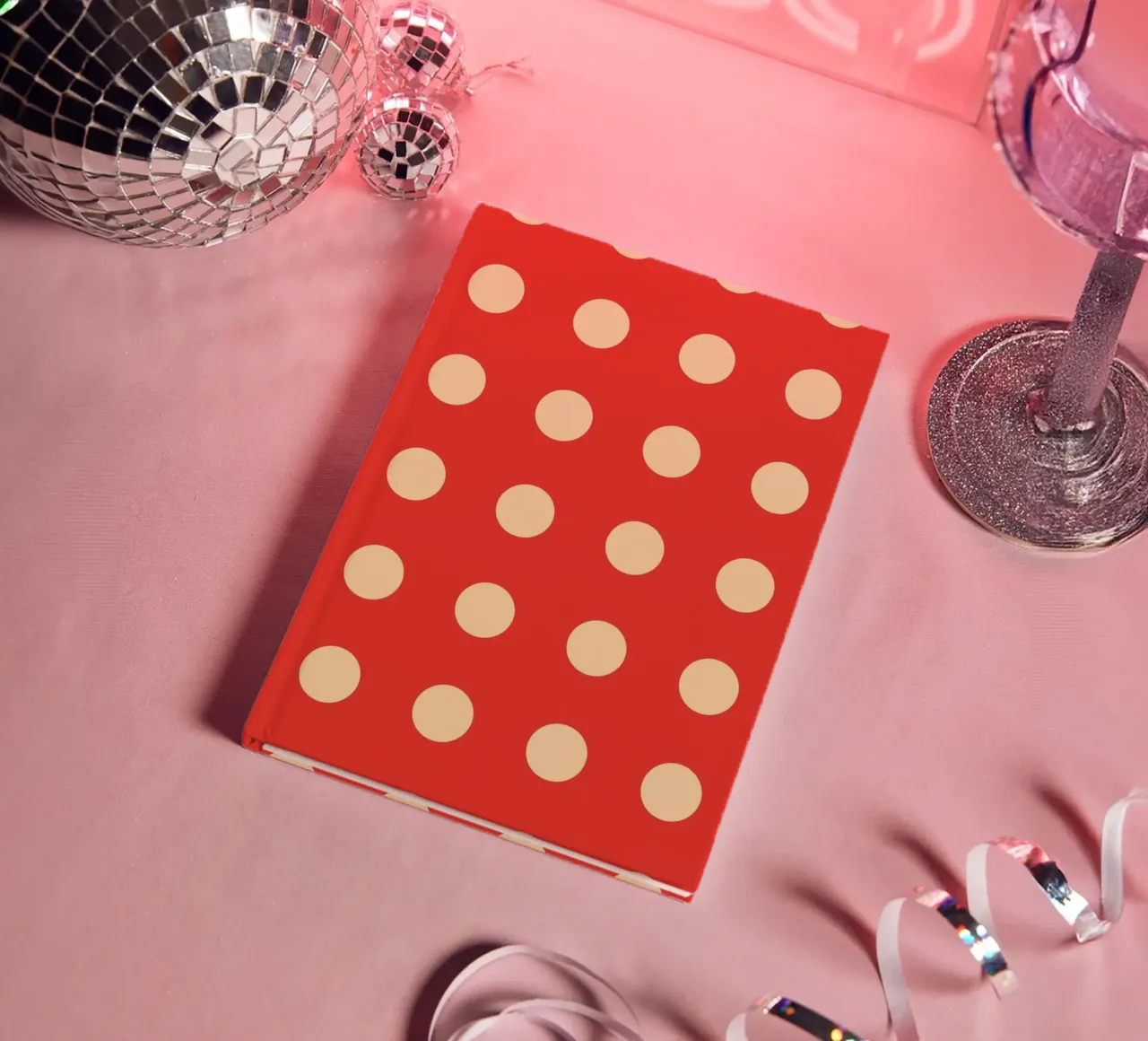 Polkadot red notebook by galihstudio