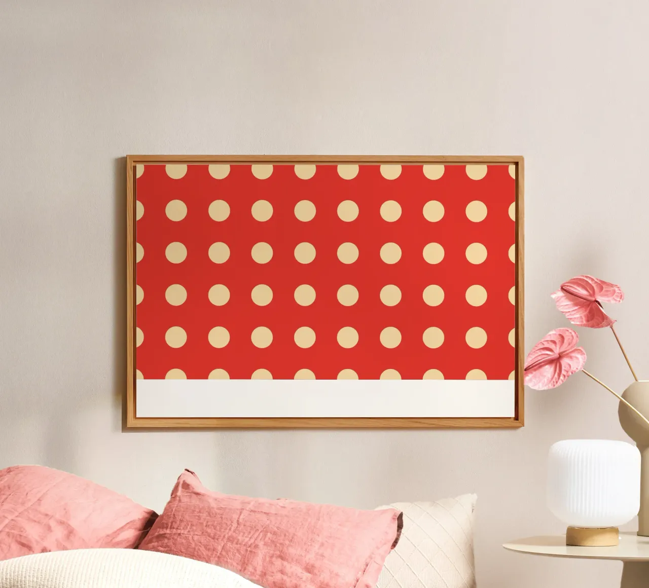 Polkadot rosso alluminio dibond da galihstudio