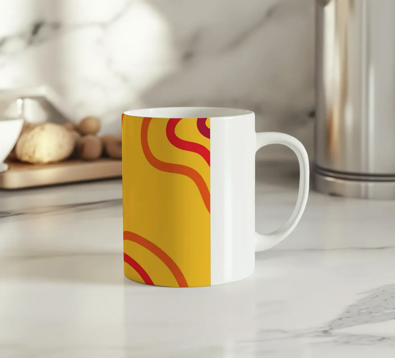 Linea giallo caldo tazza in ceramica da galihstudio