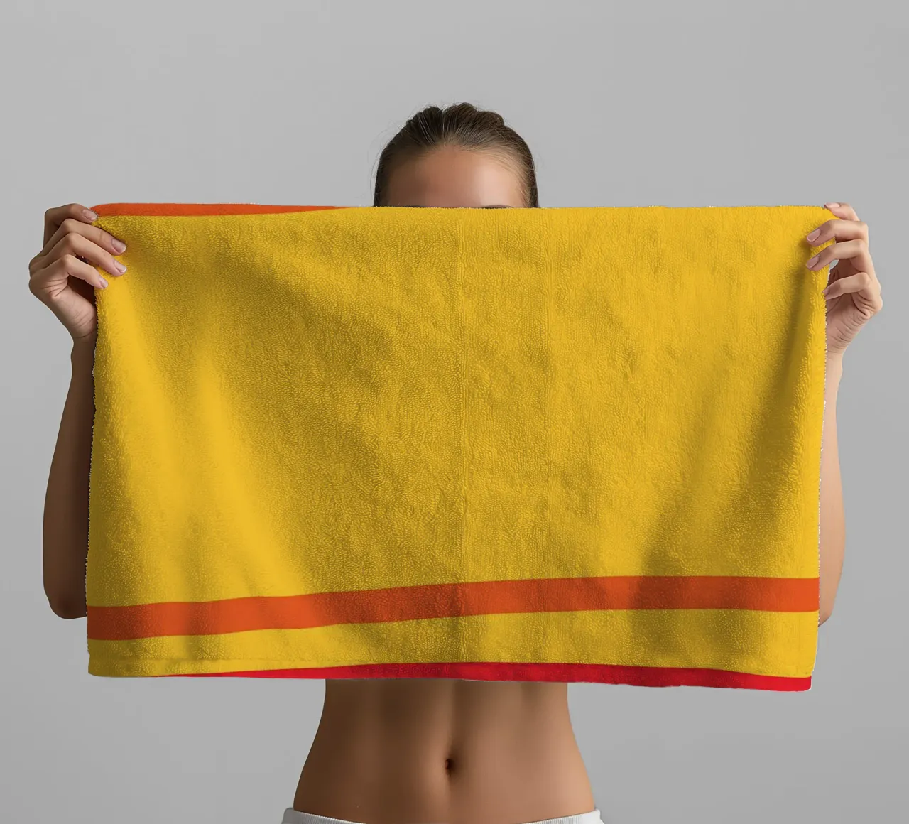 Ligne jaune chaud serviette de bain de galihstudio