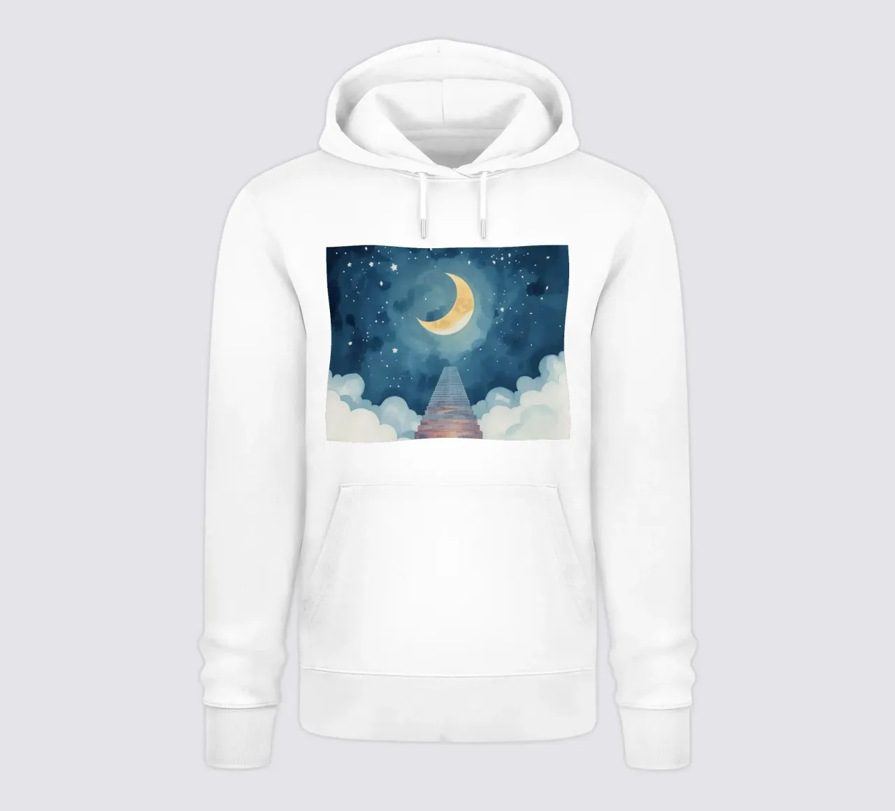Scala verso il cielo illuminato dalla luna felpa con cappuccio da DesignDoodle