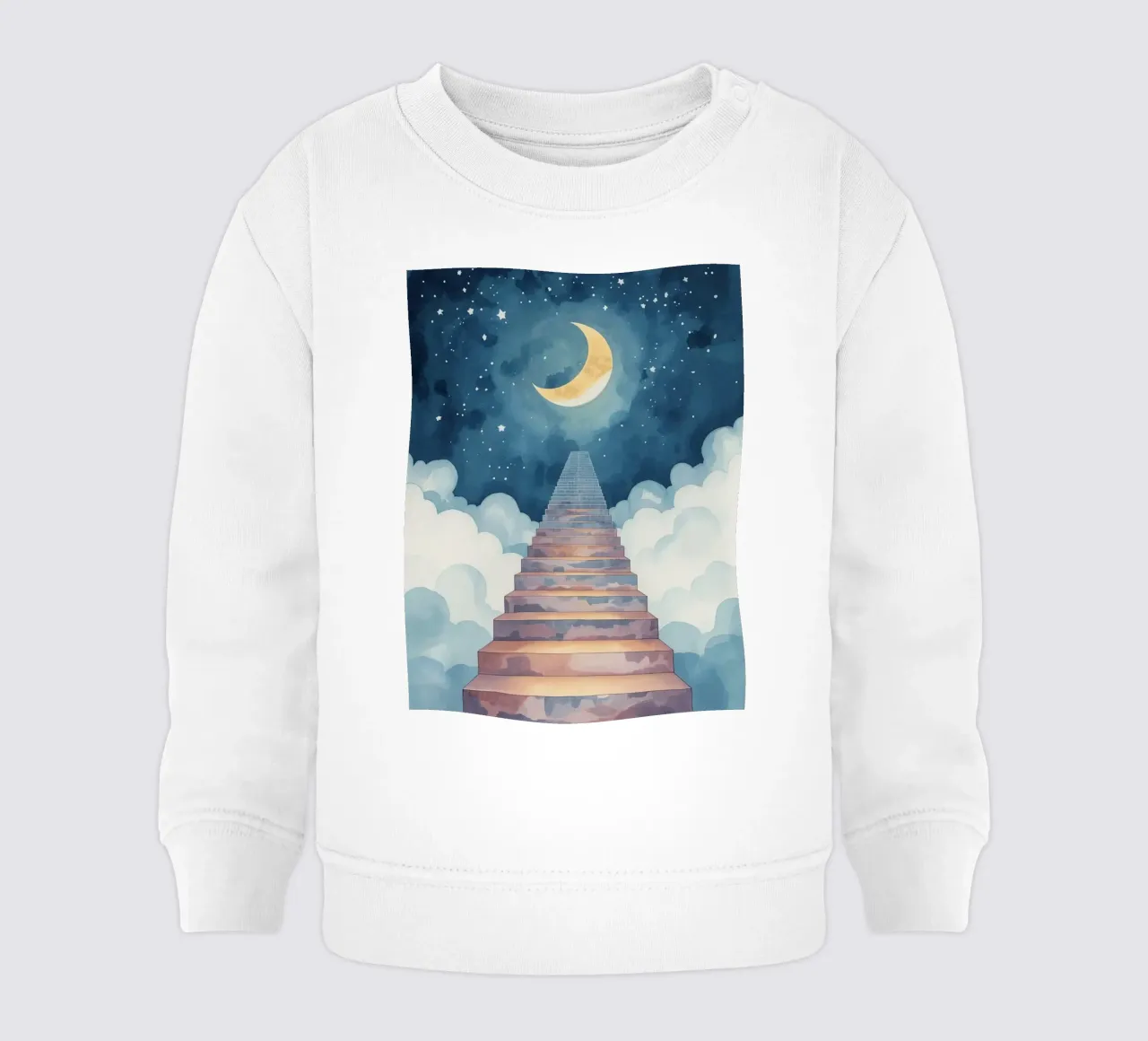 Scala verso il cielo illuminato dalla luna felpa neonato da DesignDoodle