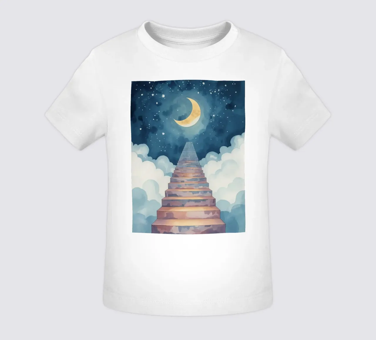 Scala verso il cielo illuminato dalla luna maglietta neonato da DesignDoodle