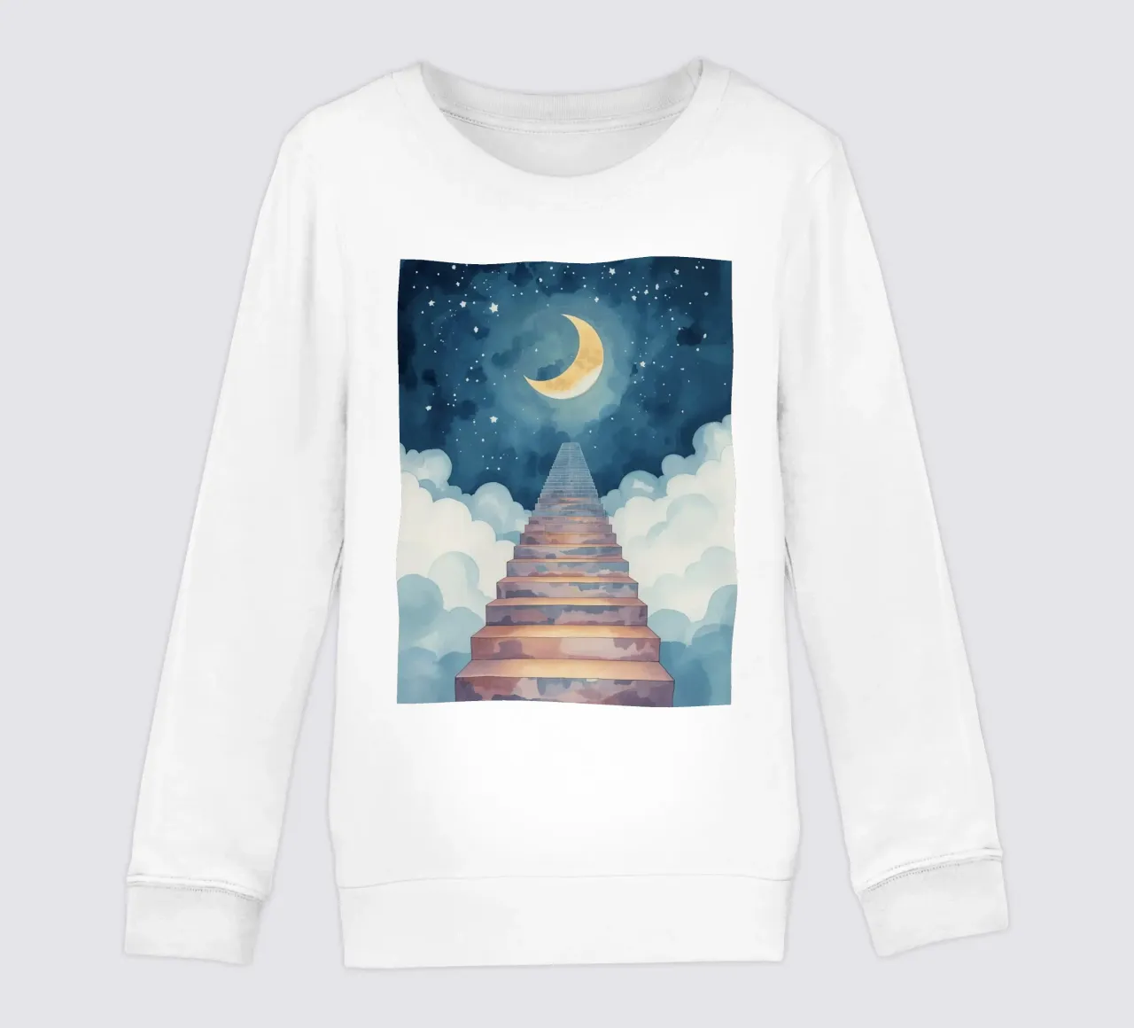 Scala verso il cielo illuminato dalla luna felpa bambino da DesignDoodle