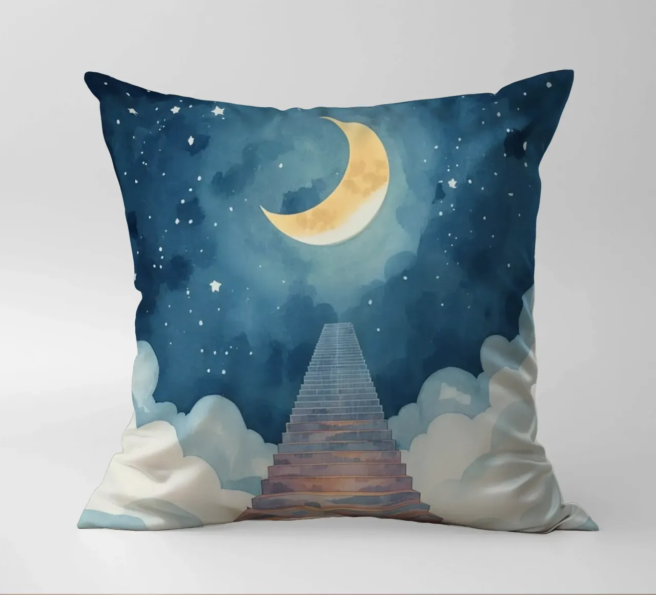 Scala verso il cielo illuminato dalla luna cuscino da DesignDoodle