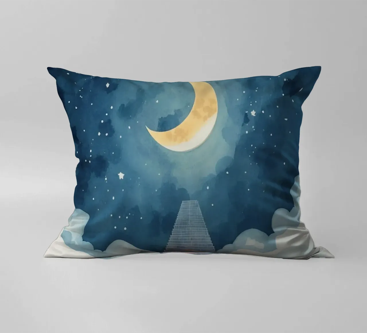 Scala verso il cielo illuminato dalla luna cuscino da DesignDoodle