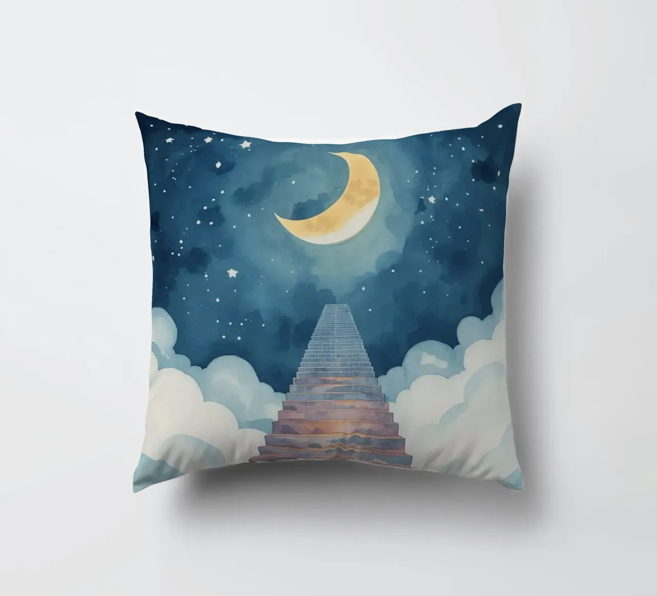 Scala verso il cielo illuminato dalla luna cuscino da DesignDoodle