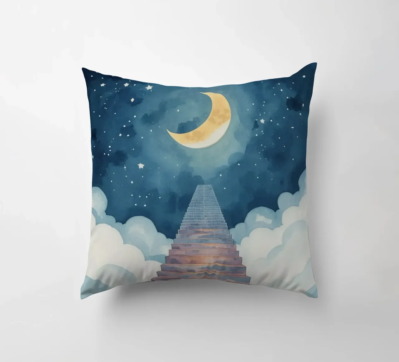 Scala verso il cielo illuminato dalla luna cuscino da DesignDoodle