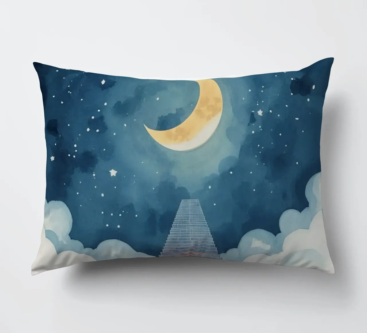 Scala verso il cielo illuminato dalla luna cuscino da DesignDoodle