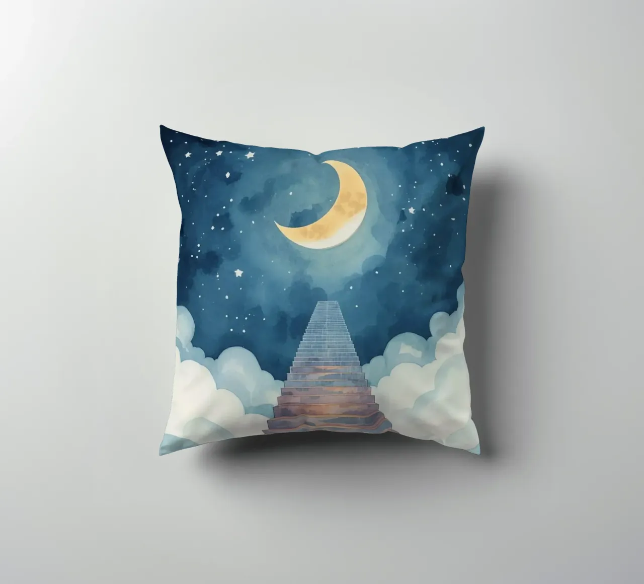 Scala verso il cielo illuminato dalla luna cuscino da DesignDoodle