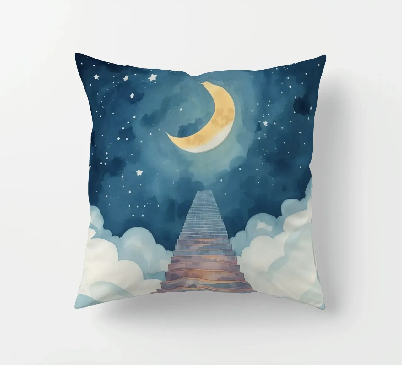 Scala verso il cielo illuminato dalla luna cuscino da DesignDoodle