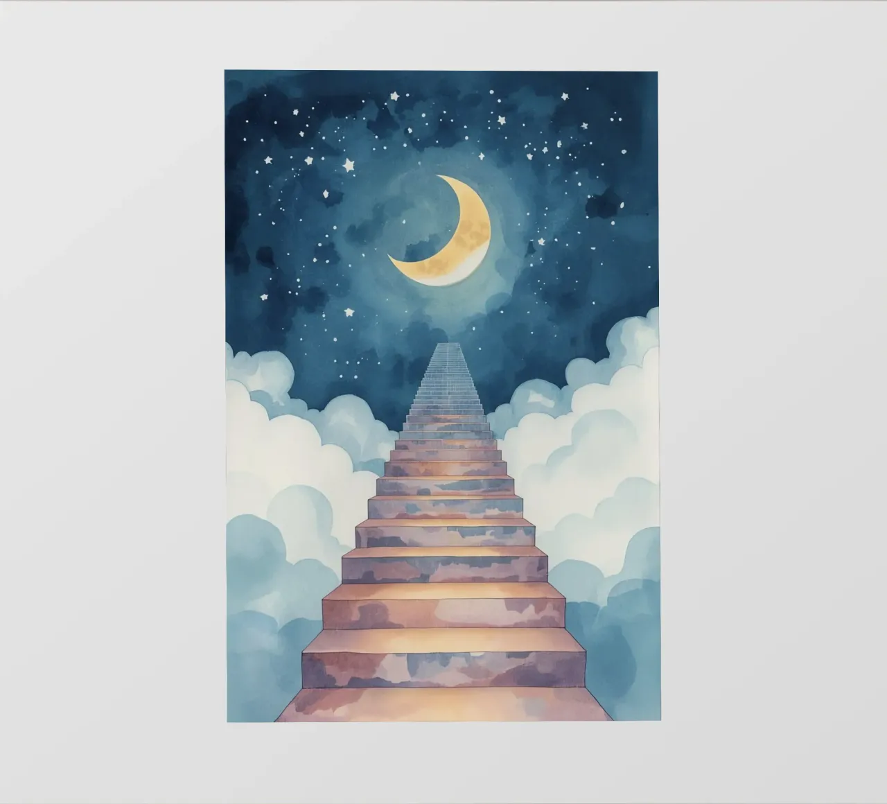 Scala verso il cielo illuminato dalla luna telo in pvc da DesignDoodle