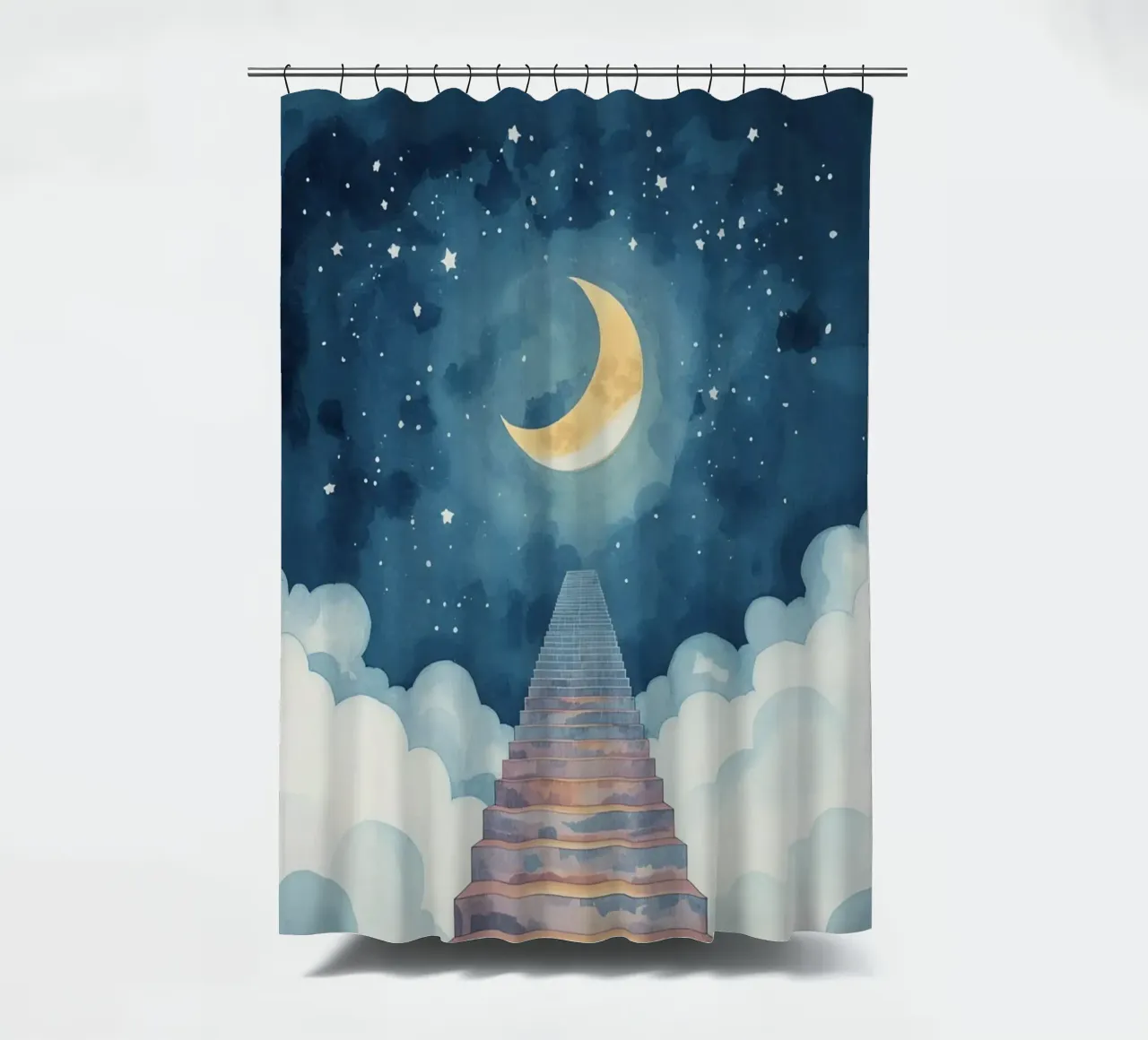 Scala verso il cielo illuminato dalla luna tenda da doccia da DesignDoodle