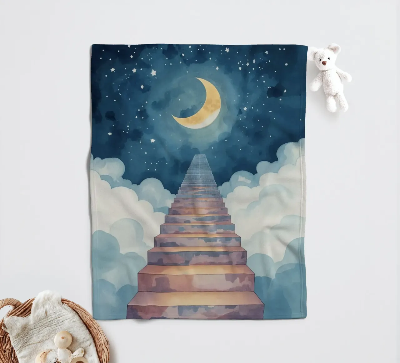 Scala verso il cielo illuminato dalla luna coperta in pile da DesignDoodle